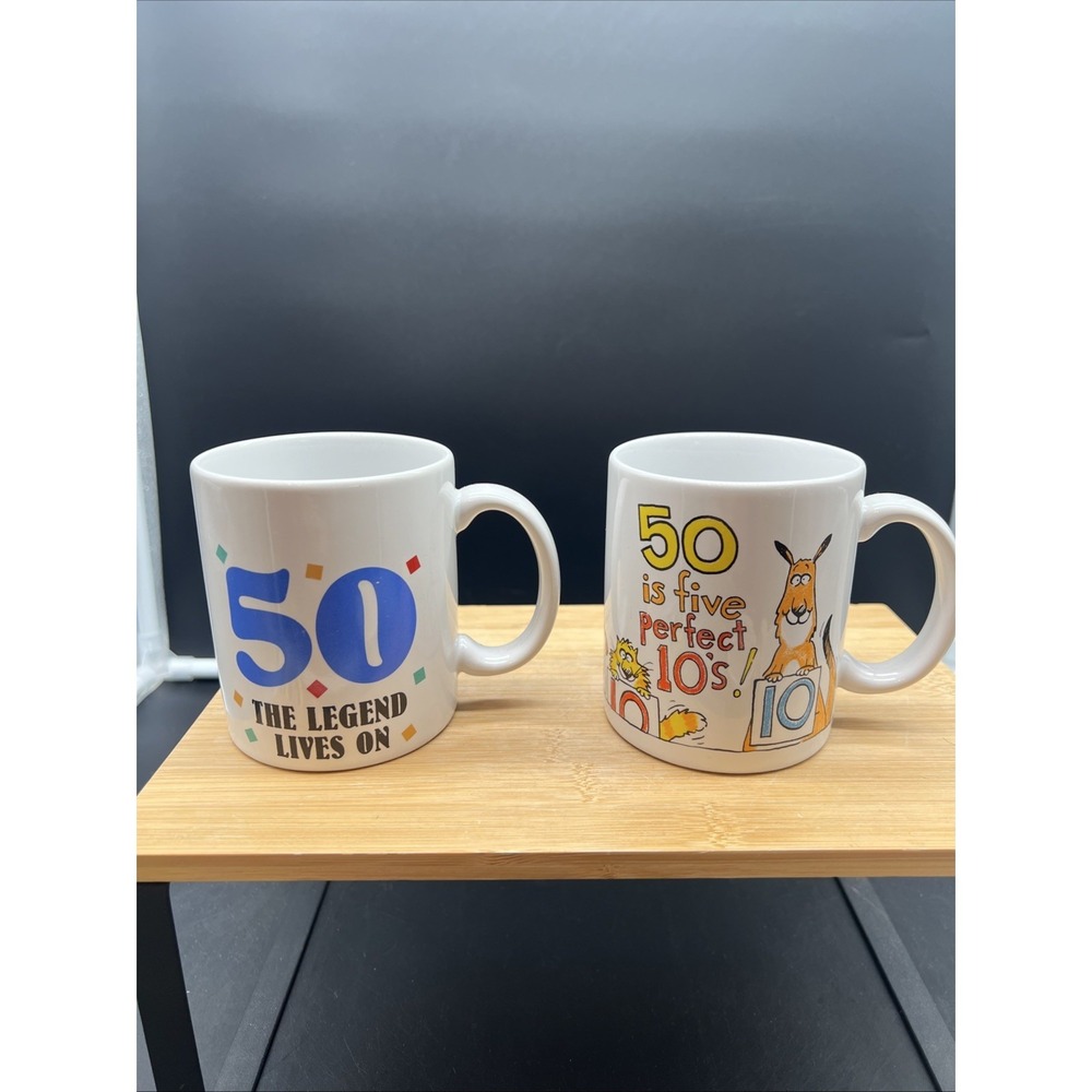 50th Birthday Gifts For Women Men Great 50 Year Old Mug, 50 Is 5 Perfect 10's.